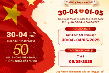 Thông Báo Lịch Nghỉ Lễ 30/04, 01-05/2025 Tại Công Ty Bao Bì Nhựa Hựu Giai
